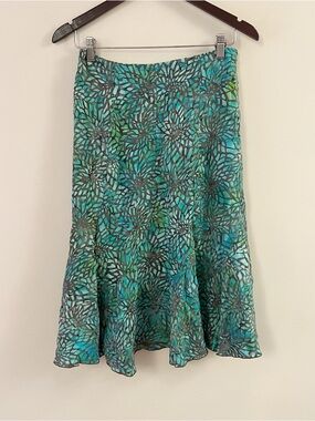 Nomadic Traders Teal Blue/Green Sundance Midi Mosaic Skirt Size Medium NEW